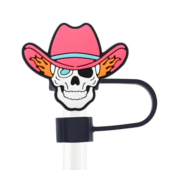 Western Skeleton Cowboy Hat Straw Topper - Picture 1 of 2